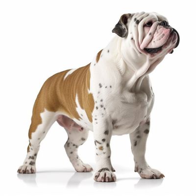 Full body image of a English Bulldog