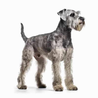 Full body image of a Miniature Schnauzer