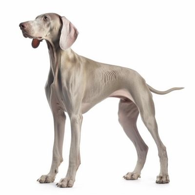 Full body image of a Weimaraner